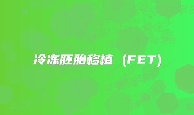 冷冻胚胎移植 (FET)