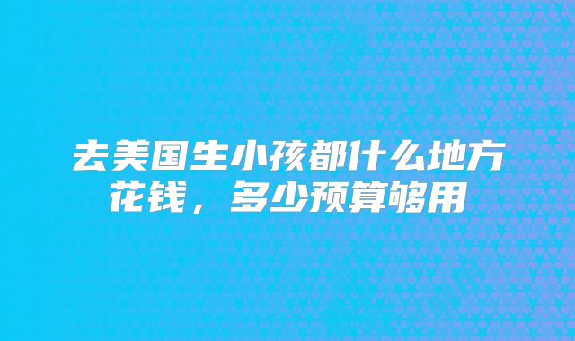 去美国生小孩都什么地方花钱，多少预算够用