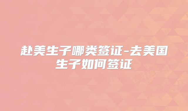 赴美生子哪类签证-去美国生子如何签证