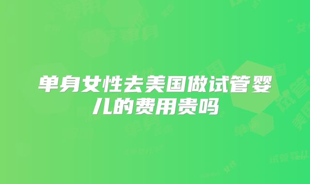 单身女性去美国做试管婴儿的费用贵吗