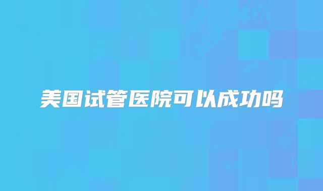 美国试管医院可以成功吗