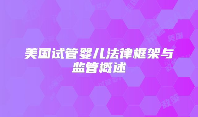 美国试管婴儿法律框架与监管概述
