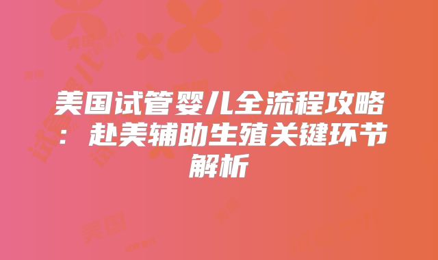 美国试管婴儿全流程攻略：赴美辅助生殖关键环节解析