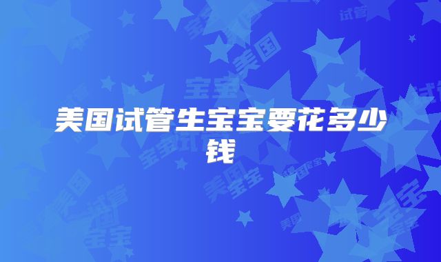 美国试管生宝宝要花多少钱