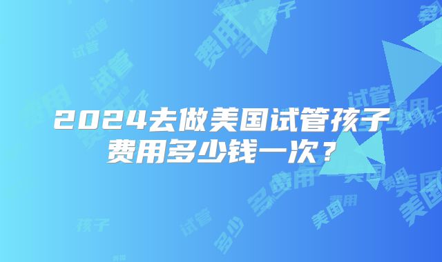 2024去做美国试管孩子费用多少钱一次？