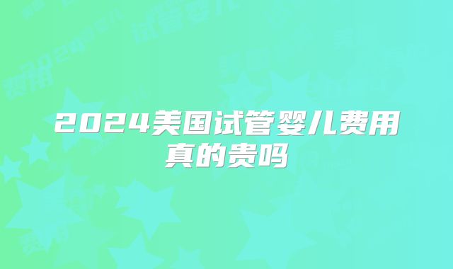 2024美国试管婴儿费用真的贵吗