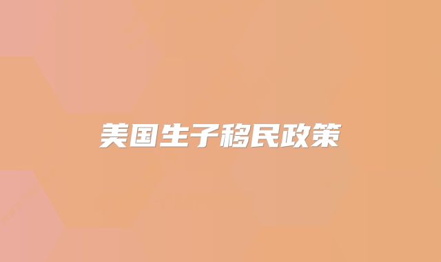 美国生子移民政策