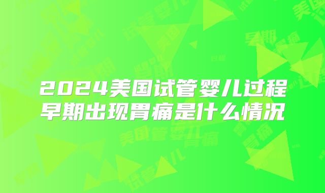 2024美国试管婴儿过程早期出现胃痛是什么情况