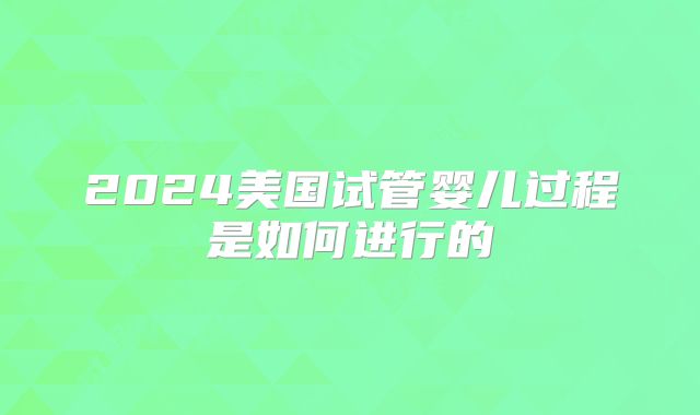 2024美国试管婴儿过程是如何进行的