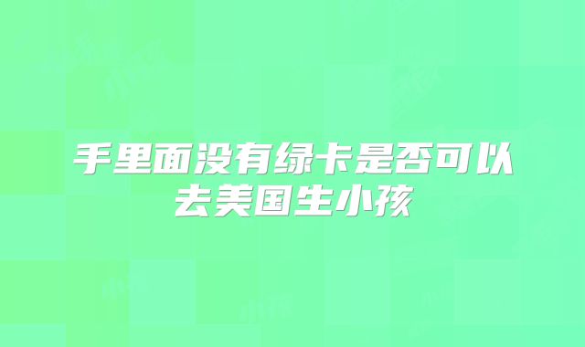 手里面没有绿卡是否可以去美国生小孩