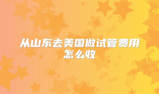 从山东去美国做试管费用怎么收