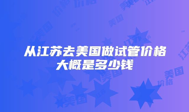 从江苏去美国做试管价格大概是多少钱