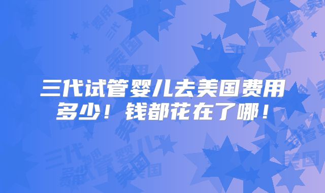 三代试管婴儿去美国费用多少!钱都花在了哪!