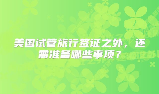 美国试管旅行签证之外，还需准备哪些事项？