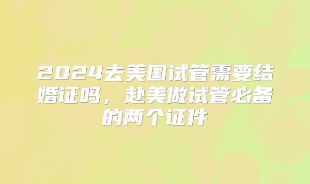 2024去美国试管需要结婚证吗，赴美做试管必备的两个证件