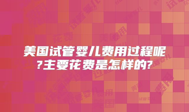 美国试管婴儿费用过程呢?主要花费是怎样的?