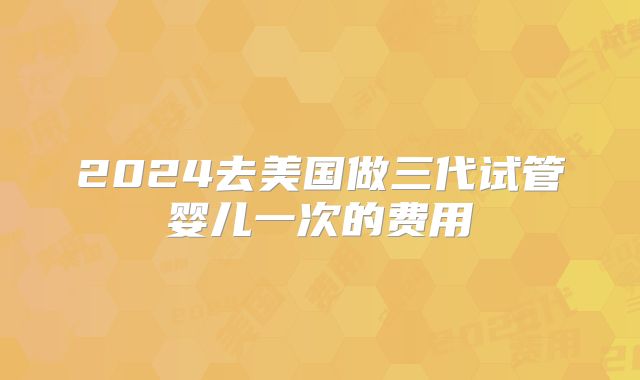 2024去美国做三代试管婴儿一次的费用