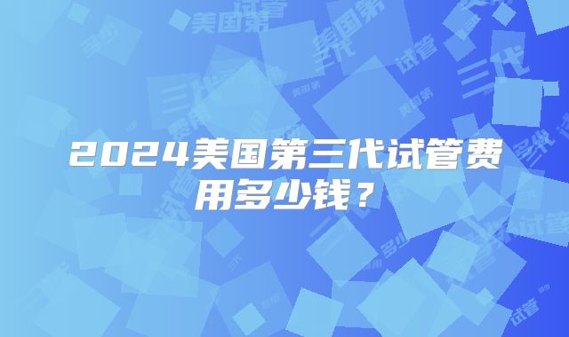 2024美国第三代试管费用多少钱？
