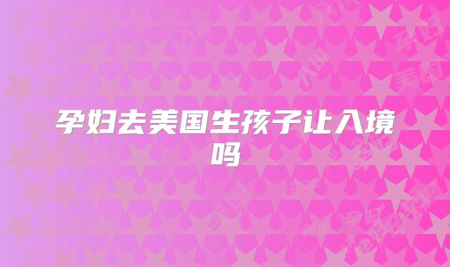 孕妇去美国生孩子让入境吗