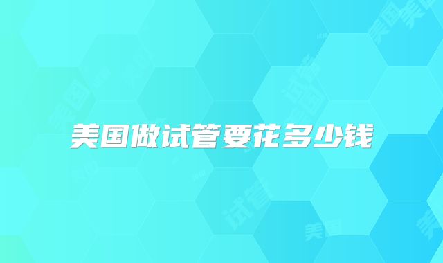 美国做试管要花多少钱