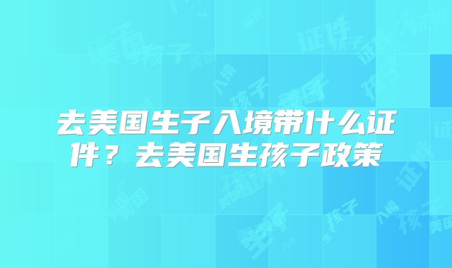 去美国生子入境带什么证件？去美国生孩子政策