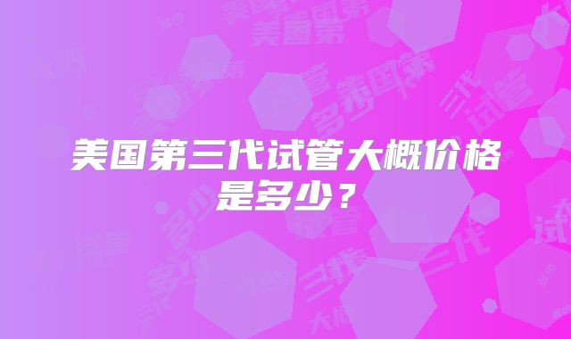 美国第三代试管大概价格是多少？