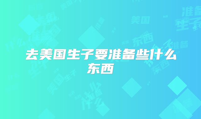 去美国生子要准备些什么东西