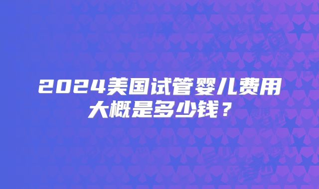 2024美国试管婴儿费用大概是多少钱？