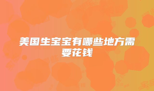 美国生宝宝有哪些地方需要花钱