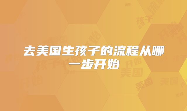去美国生孩子的流程从哪一步开始