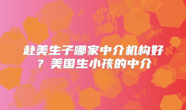 赴美生子哪家中介机构好？美国生小孩的中介