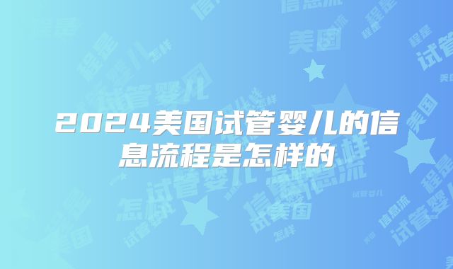 2024美国试管婴儿的信息流程是怎样的