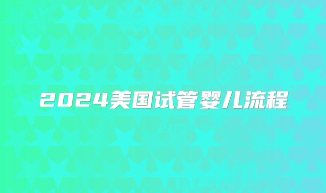 2024美国试管婴儿流程