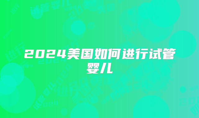 2024美国如何进行试管婴儿