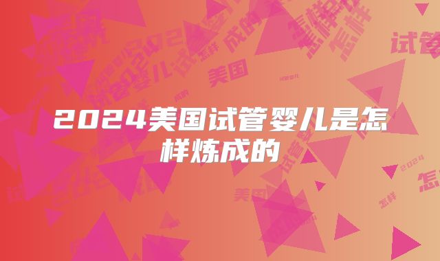 2024美国试管婴儿是怎样炼成的
