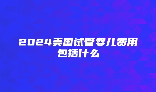 2024美国试管婴儿费用包括什么