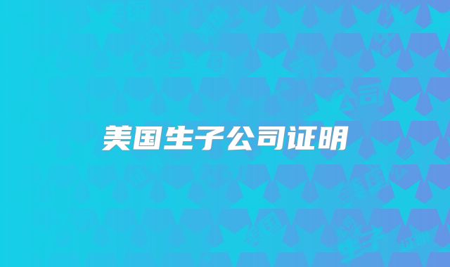 美国生子公司证明