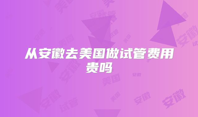 从安徽去美国做试管费用贵吗
