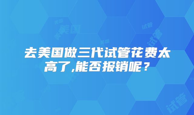 去美国做三代试管花费太高了,能否报销呢？