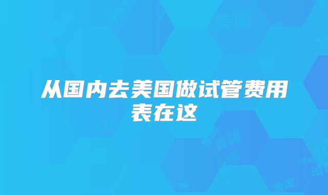 从国内去美国做试管费用表在这