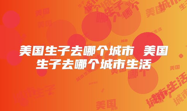 美国生子去哪个城市 美国生子去哪个城市生活