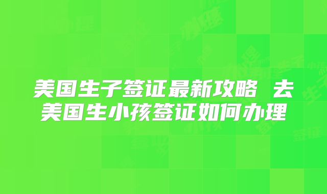 美国生子签证最新攻略 去美国生小孩签证如何办理