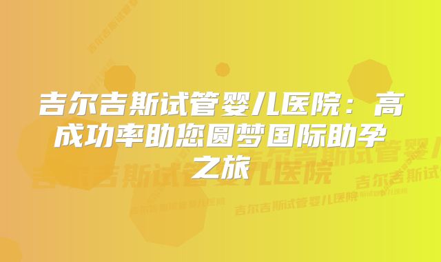 吉尔吉斯试管婴儿医院：高成功率助您圆梦国际助孕之旅