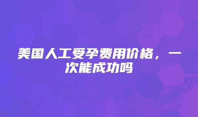 美国人工受孕费用价格，一次能成功吗