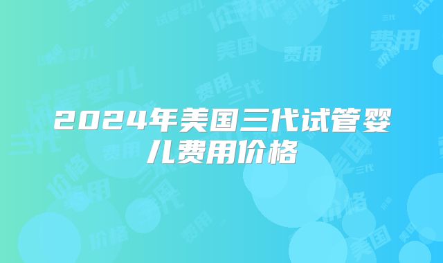 2024年美国三代试管婴儿费用价格
