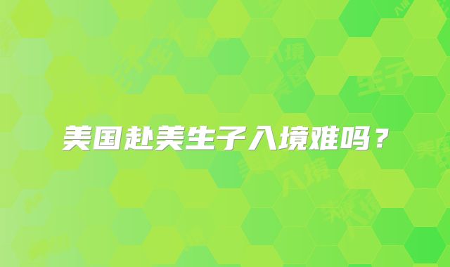 美国赴美生子入境难吗？