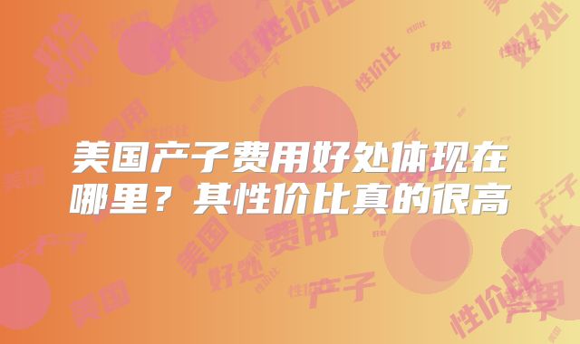 美国产子费用好处体现在哪里?其性价比真的很高