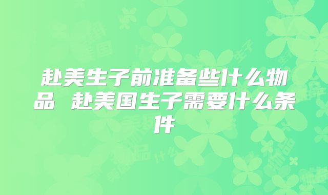 赴美生子前准备些什么物品 赴美国生子需要什么条件
