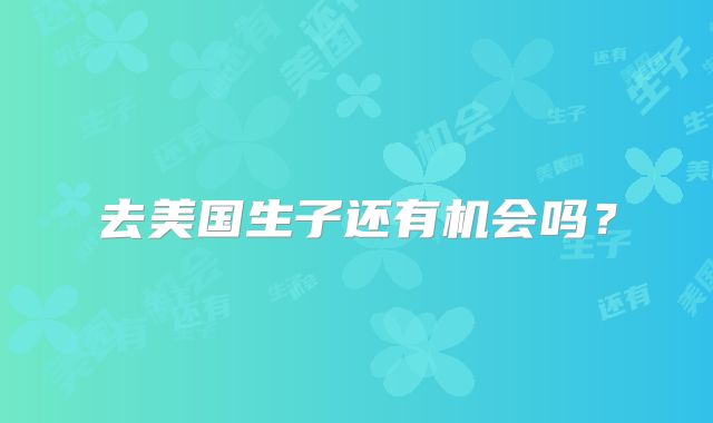 去美国生子还有机会吗？