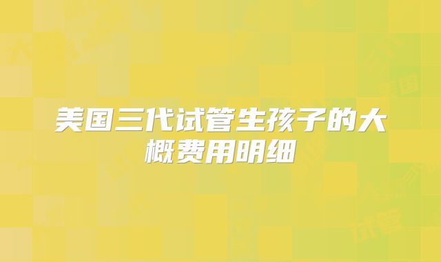 美国三代试管生孩子的大概费用明细